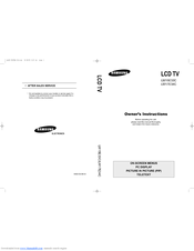 Samsung LW15E33C Owner's Instructions Manual