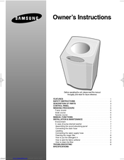 Samsung WA2000E1 Owner's Instructions Manual