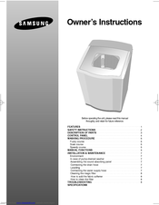 Samsung WA75N6 Owner's Instructions Manual