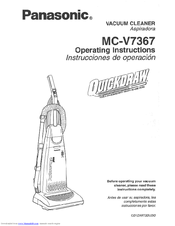 Panasonic MCV736701 - UPRIGHT VACUUM Operating Instructions Manual