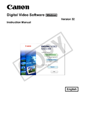 Canon Digital Video Software v.32 Instruction Manual