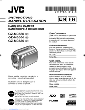 JVC GZ-MG630S - Everio Camcorder - 800 KP Instructions Manual