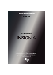 Insignia NS-42E480A13 Important Information Manual