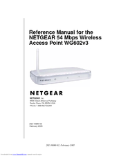 Netgear WG602 - 54 Mbps Wireless Access Point Reference Manual