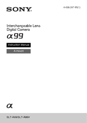 Sony Alpha SLT-A99V Instruction Manual