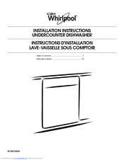 Whirlpool GU3200XTXB Installation Instructions Manual
