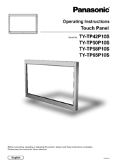 Panasonic TY-TP50P10S - Touch-screen - Wired Operating Instructions Manual