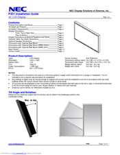NEC P401-TMX4 Installation Manual