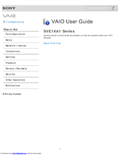 Sony VAIO SVE14A1 Series User Manual