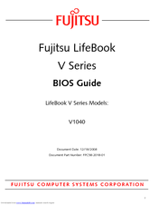 Fujitsu V1040 - LifeBook - Core 2 Duo 2.4 GHz Bios Manual