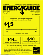 Whirlpool WTW4880AW Energy Manual