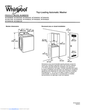 Whirlpool WTW5500X Series Dimensions And Installation