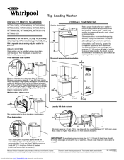 Whirlpool WTW57ESV Series Dimensions And Installation Information