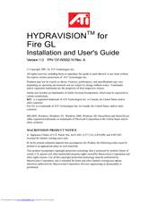 HP HYDRAVISIONTM for Fire GL Installation And User Manual