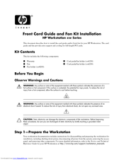 HP Xw4200 - Workstation - 1 GB RAM Install Manual