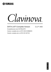 Yamaha Clavinova CLP-480 Data List