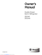 GE Monogram ZIDS240PSS Owner's Manual