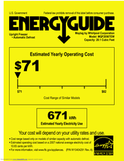 Maytag MQF2056TEW Energy Manual