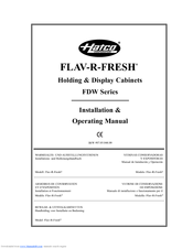 Hatco FLAV-R-FRESH FDW-1 Installation And Operating Manual