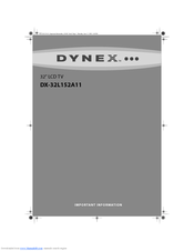 Dynex DX-32L152A11 Important Information Manual