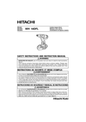 Hitachi WH18DFL Safety And Instruction Manual