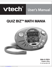 Vtech Quiz Biz Math Mania User Manual