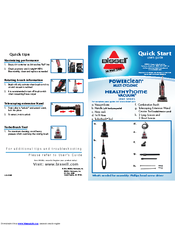 Bissell PowerClean Multi Cyclonic Bagless Vacuum Quick Start Manual
