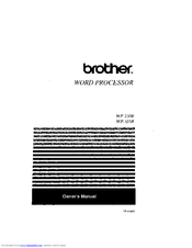 Brother WP-335B Owner's Manual