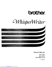 Brother WhisperWriter WP-7550J Owner's Manual