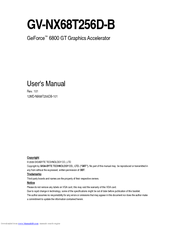Gigabyte GV-NX68T256D-B User Manual