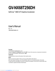 Gigabyte GV-NX68T256DH User Manual
