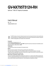 Gigabyte GV-NX795T512H-RH User Manual