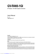 Gigabyte GV-R465-1GI User Manual