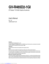 Gigabyte GV-R465D2-1GI User Manual