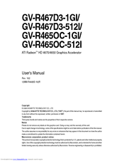 Gigabyte GV-R467D3-1GI User Manual