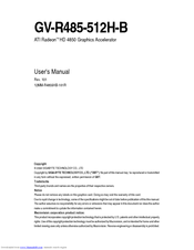 Gigabyte GV-R485-512H-B User Manual