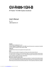 Gigabyte GV-R489-1GH-B User Manual