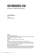 Gigabyte GV-R555D3-1GI User Manual