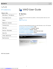 Sony SVE11125CXW VAIO User Manual