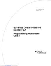 Nortel Business Communications Manager 3.7 Manual
