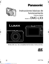 Panasonic DMC-LX3K - Lumix Digital Camera Instrucciones Básicas De Funcionamiento