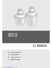 Bosch MMR0801GB Operating Instructions Manual