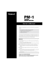 Roland PM-1 Owner's Manual