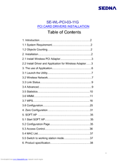 Sedna SE-WL-PCI-03-11G Installation Manual