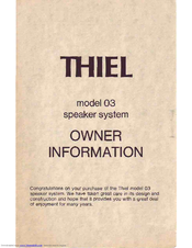 Thiel Model 03 User Manual