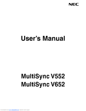 Nec V652-AVT Manuals | ManualsLib