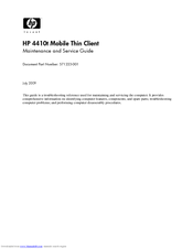HP 4410t - Mobile Thin Client Maintenance And Service Manual