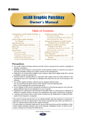 Yamaha mLAN Graphic Patchbay Owner's Manual