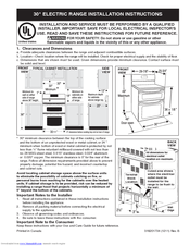 Electrolux FGEF301DNF Installation Instructions Manual
