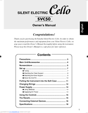 Yamaha SILENT ELECTRIC Cello SVC50 Owner's Manual